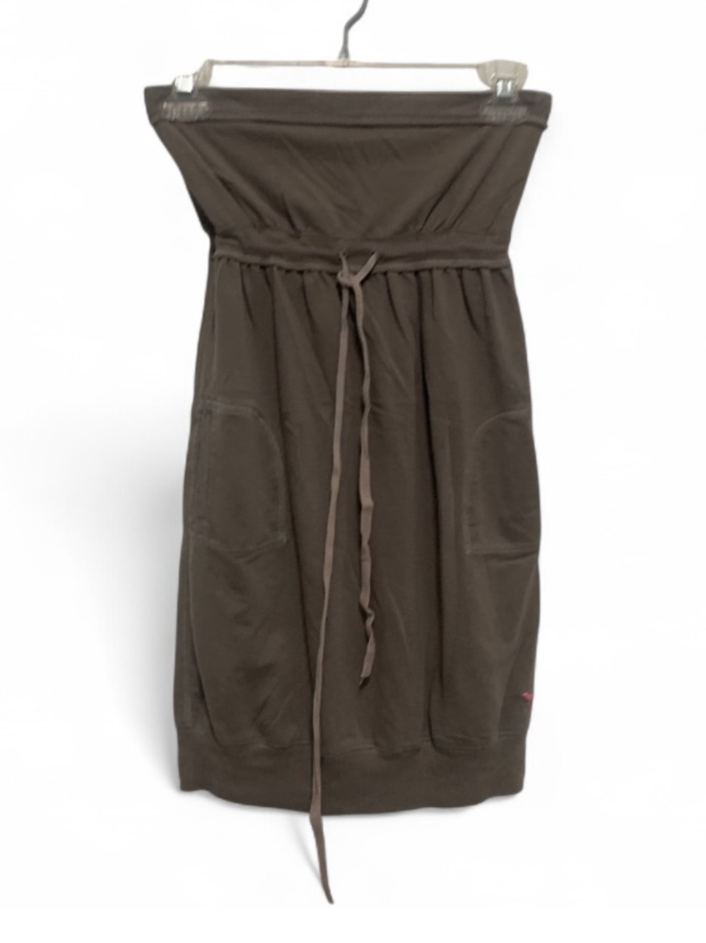 Y2K Pink Victoria’s Secret Strapless Gray Mini Dress with Drawstring